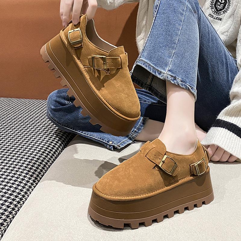 Большого размера, на толстой подошве, увеличивающие рост, туфли Boken для женщин, новая осенняя одинарная обувь для женщин, ретро женские
