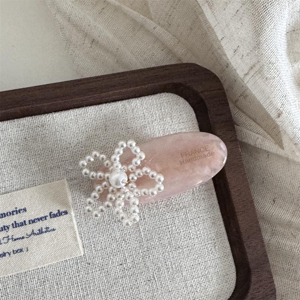 French Style Fashionable Hair Clips for Woman Tender Pink Acetate Pearl Alligator Clip Hair Ornament