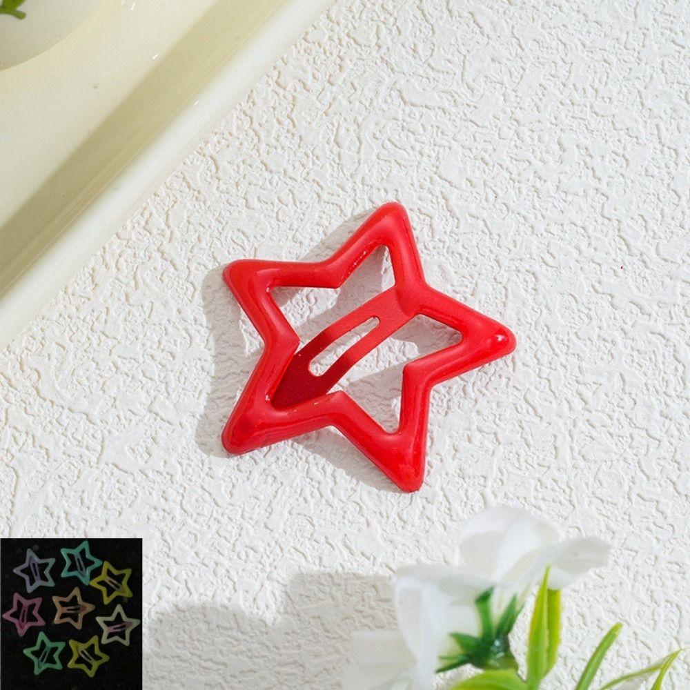 20Pcs Colorful Luminous Star Hairpin Trendy Mini Luminous Barrettes Hair Accessories