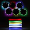 LED Car Cup Holder Light 7 Colors Light Up Cup Coaster USB Rechargeable Interior