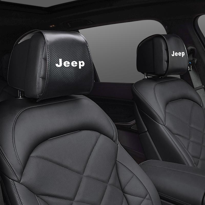 Car Seat Headrest Neck Pillow Soft Protect Cover Accessories For Jeep Renegade Wagoneer Avenger Recon Wrangler Compass Cherokee ALO1