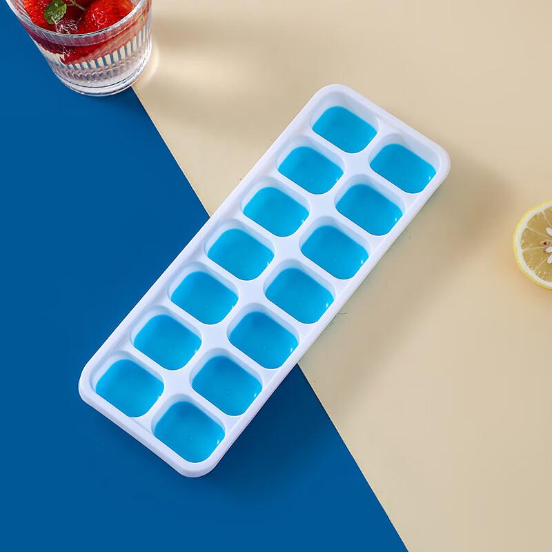 Square Silicone 14-Grid Ice Cube Tray with Lid