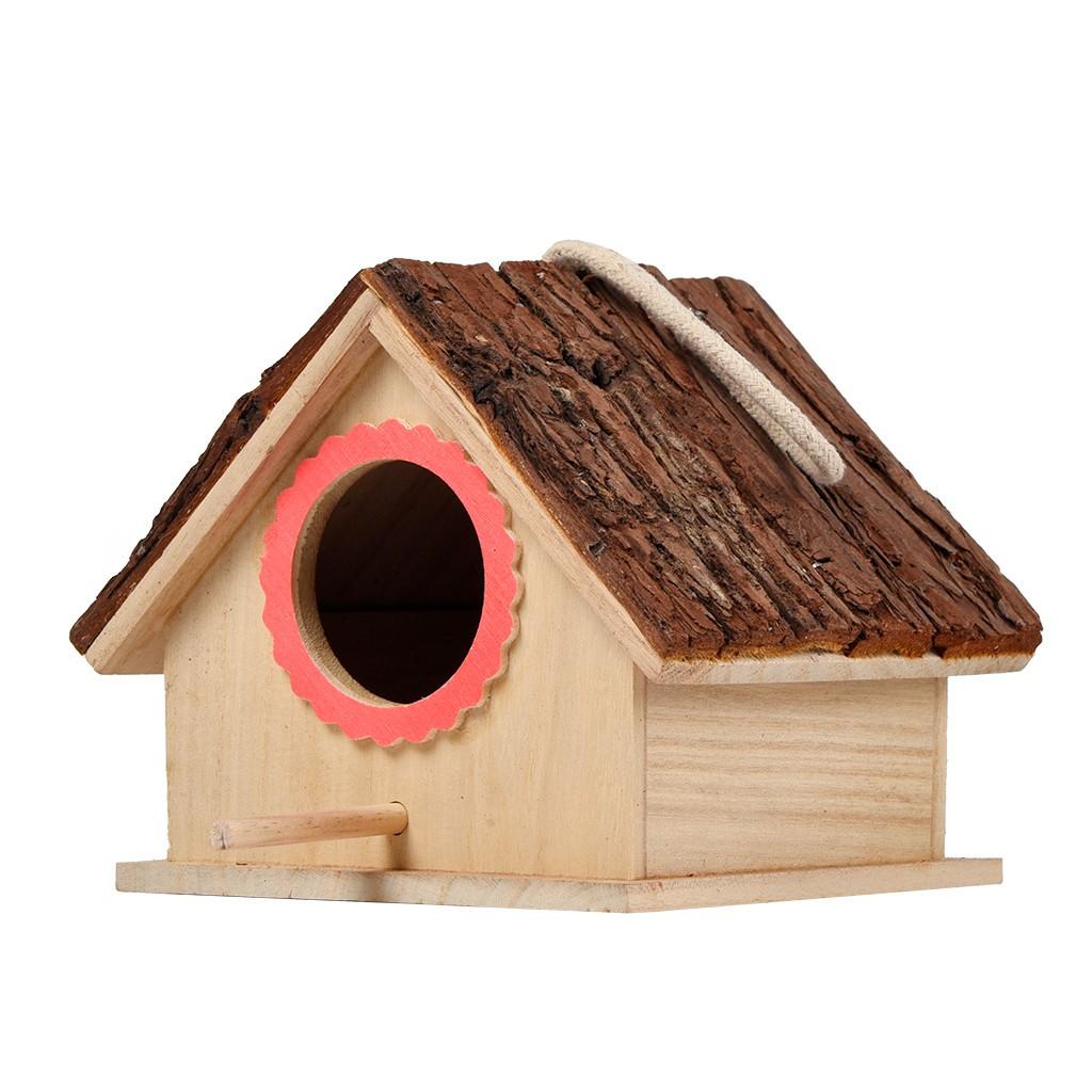 Large Bird House Wood Wooden Hanging Standing Birdhouse Outdoor Garden Decor