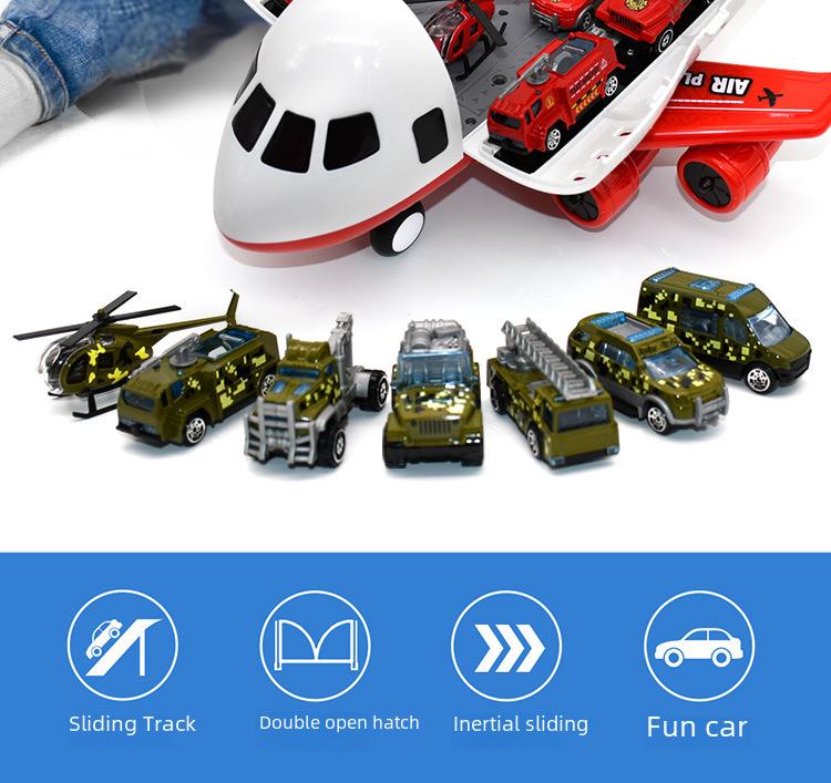 Большой детский игрушечный набор «Самолет» с инерционными машинками