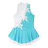 Sequin Floral Figure Ice Skating Dress Child Girls Gymnastics Leotard Ballroom Ballet Dance Costume Lyrical Performance Clothing