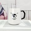 Ins стиль ретро креативная двойная керамическая кружка для влюбленных простая трансграничная кружка для пары черно-белая кофейная кружка с крышкой и ложкой