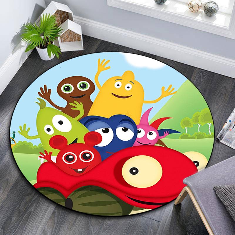 Yo Gabba Gabba!,Round Area Rug,Carpet Rug for Living Room Bedroom Sofa Playroom Decor,Non-slip Floor Mat