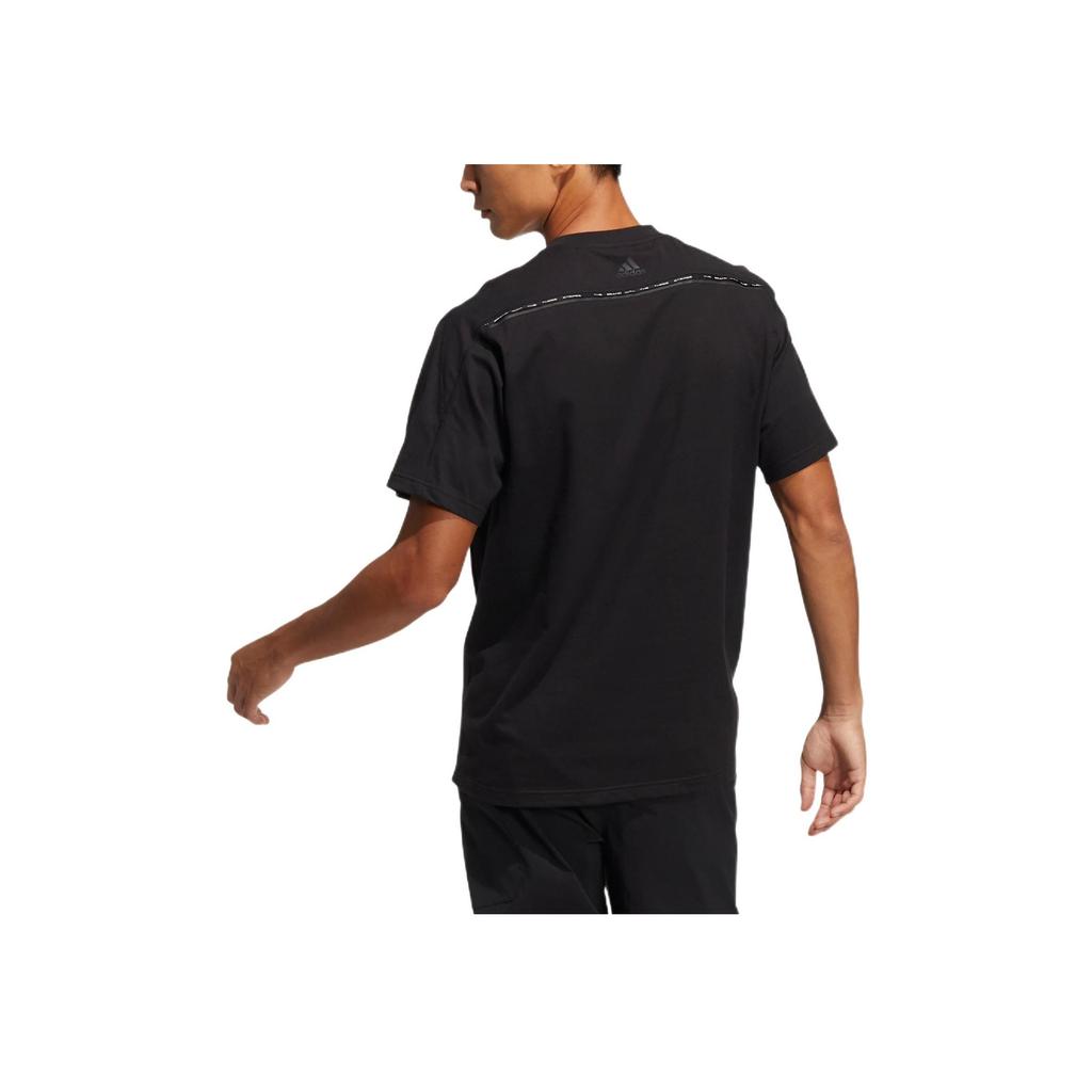 Adidas Спортивная футболка Pure Color с коротким рукавом, мужские топы, черная HE9945