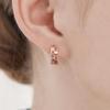 [ELLE Jewelry] Серьги-кольца из 14-каратного золота Square Space с замком-защелкой ELGPEE552
