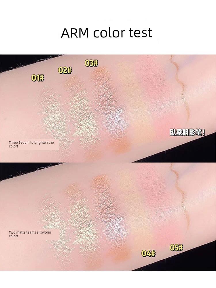 Mom's Sense of Birth Dual Head Dual-Use Eye Shadow Pen Female Recommend Lying Cicada Highlight Brightening Eye Shadow Stick Eyeliner Outline
