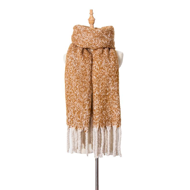Autumn and Winter Circle Sand Thick Tassel Flower Matching Scarf Shawl Thick Braid Thickened Tonglu Scarf