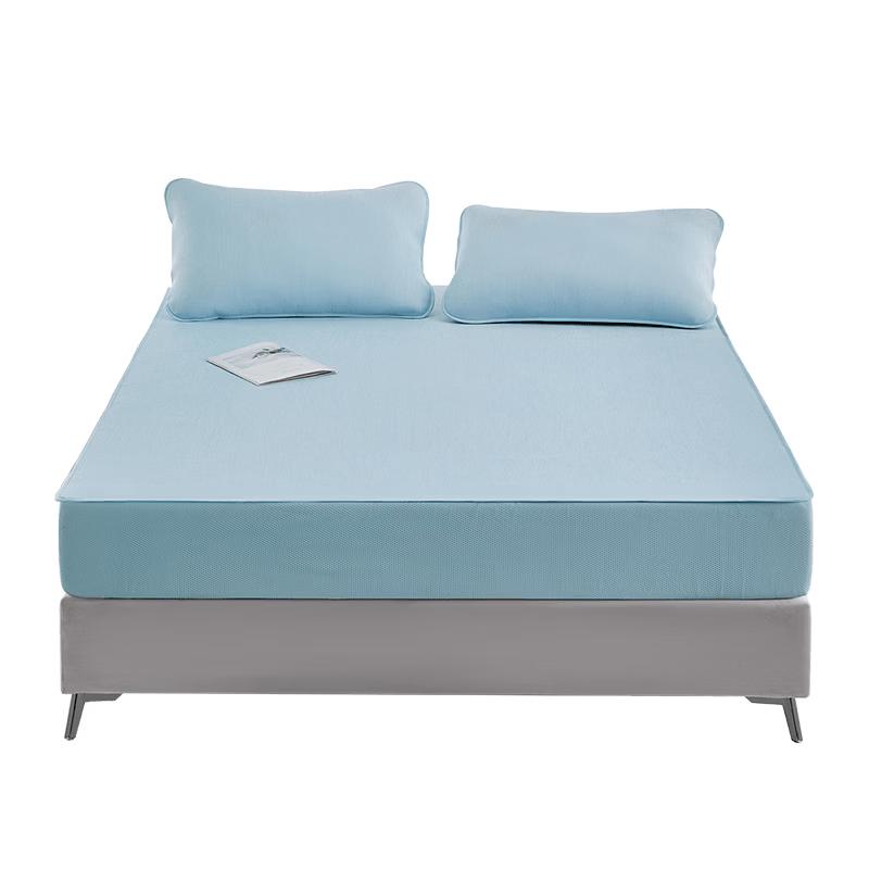 LUOLAI Bedding Machine-Washable Antibacterial Ice Silk Cooling Mat 3-Piece Set