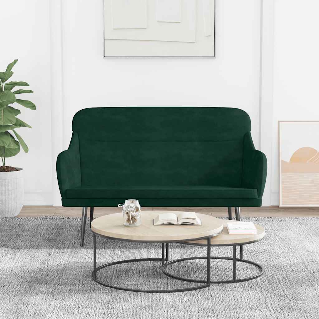 Velvet Bench in Dark Green 110 x 76 x 80 cm