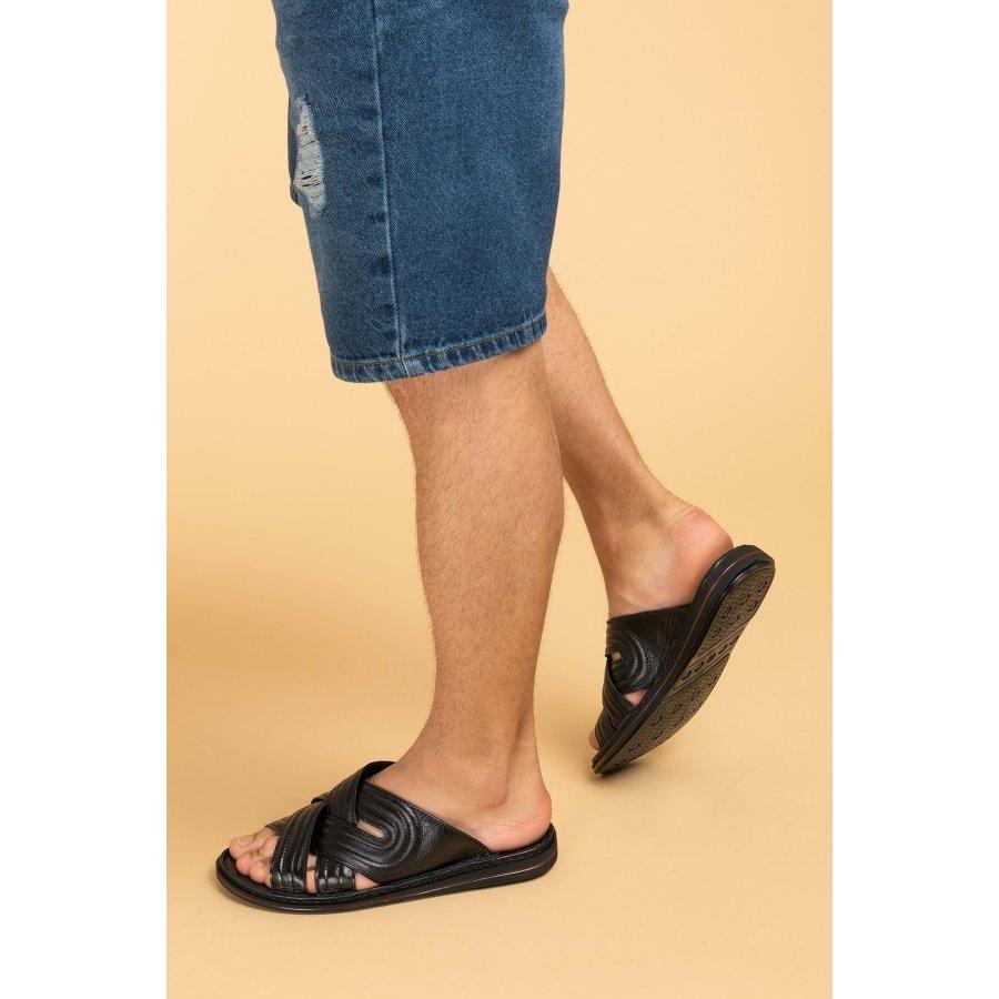 Мужские повседневные тапочки из натуральной кожи