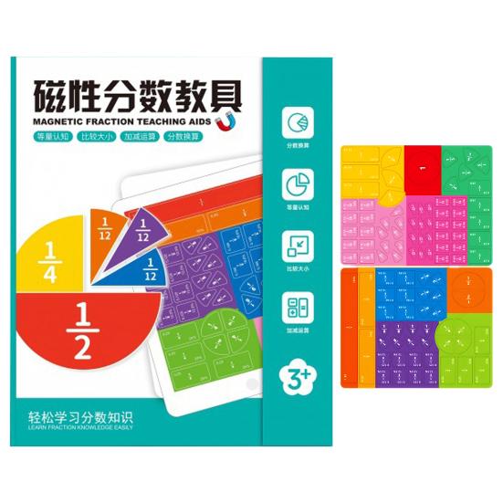 Magnetic Fraction Tiles Circles Book Percentage Decimal Fraction Learning Math Manipulatives Teaching Aid Educational Fraction Puzzle