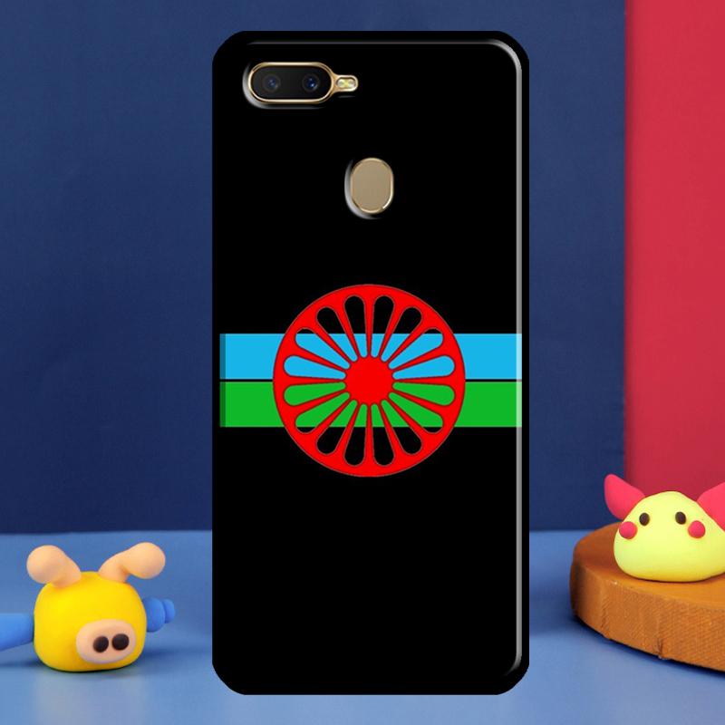 Чехол-флаг цыганский Рома для Oppo A98 A78 A58 A15 A16 A17 A5 A9 A91 A52 A72 A76 A96 A74 A94 A54 S A57 A77