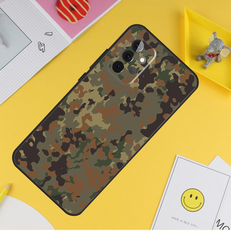 Flecktarn Camouflage Camo Case For Samsung Galaxy A55 A35 A25 A15 A51 A71 A12 A32 A52 A13 A33 A53 A14 A34 A54 Coque