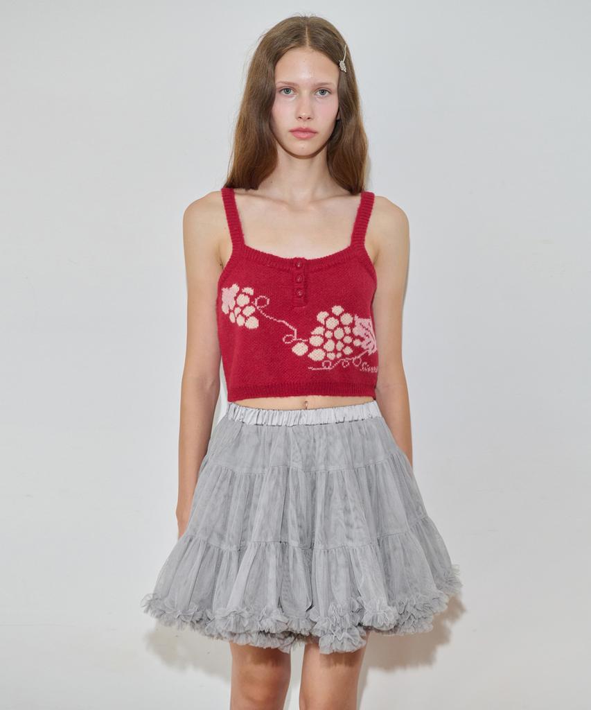 SINOON Grape Button Bustier (Red)