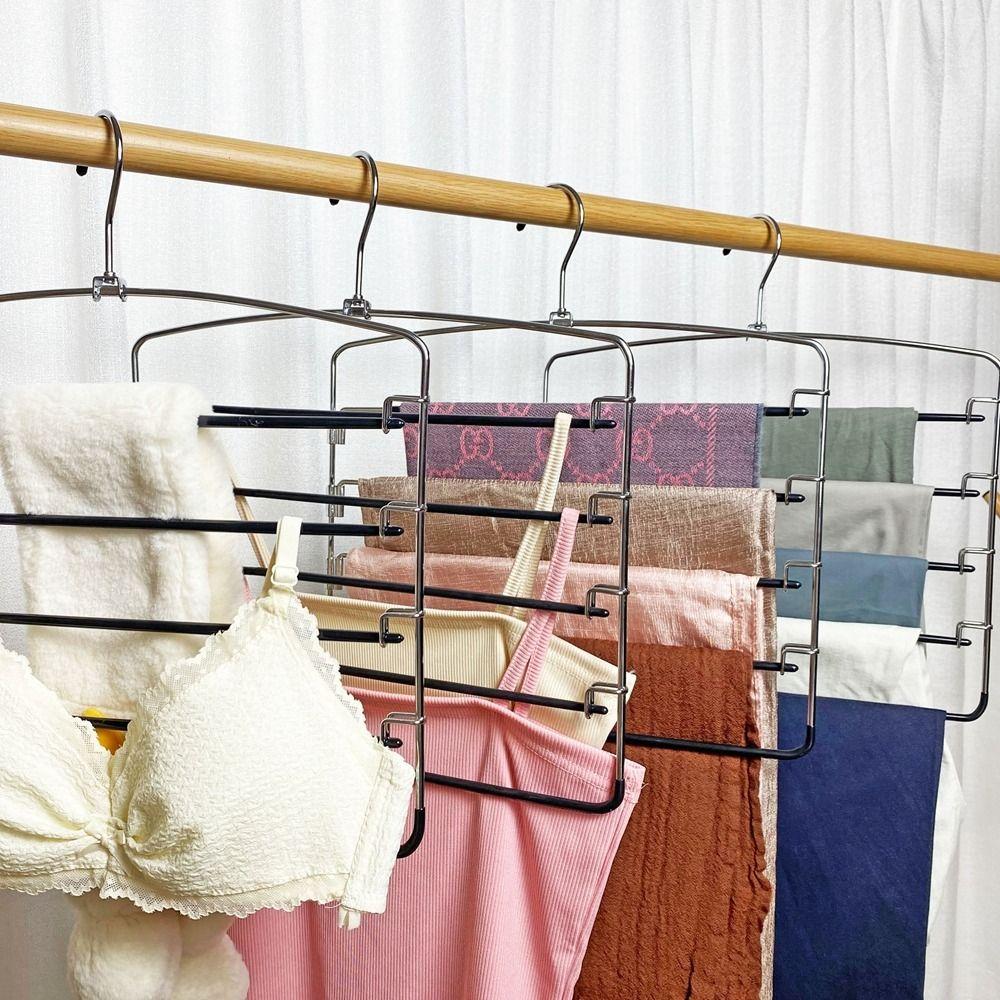 Подвесная вешалка для брюк из 5 слоев, металлическая вешалка для одежды, многофункциональная вешалка для брюк из нескольких слоев