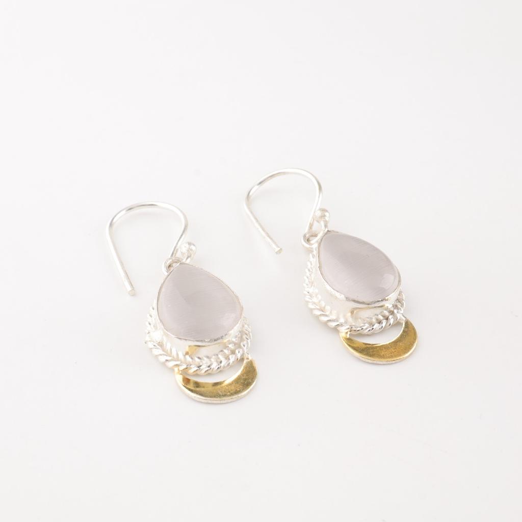 Украшения из селенита, серебро 925 пробы с клеймом, серьги ручной работы 1,5 дюйма для женщин EE-162-33