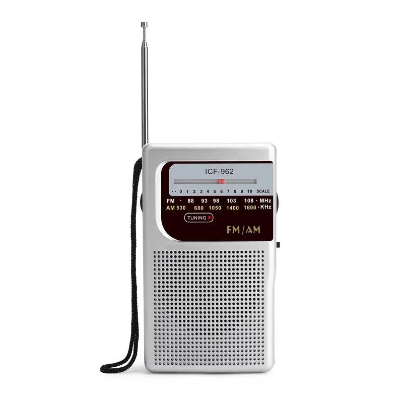 ICF-962 Mini Radio FM- AM FM Battery Operated Portable Radio Best Reception Longest Lasting For Running Walking Home Soundbox