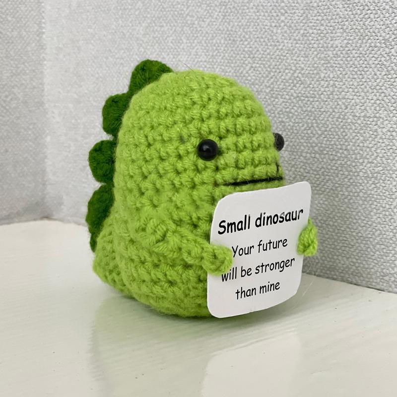 Positive Crochet Fruits Doll Handmade Knitting Vegetables Dolls With Card Knitted Toy For Children Birthday Gift Desktop Decor