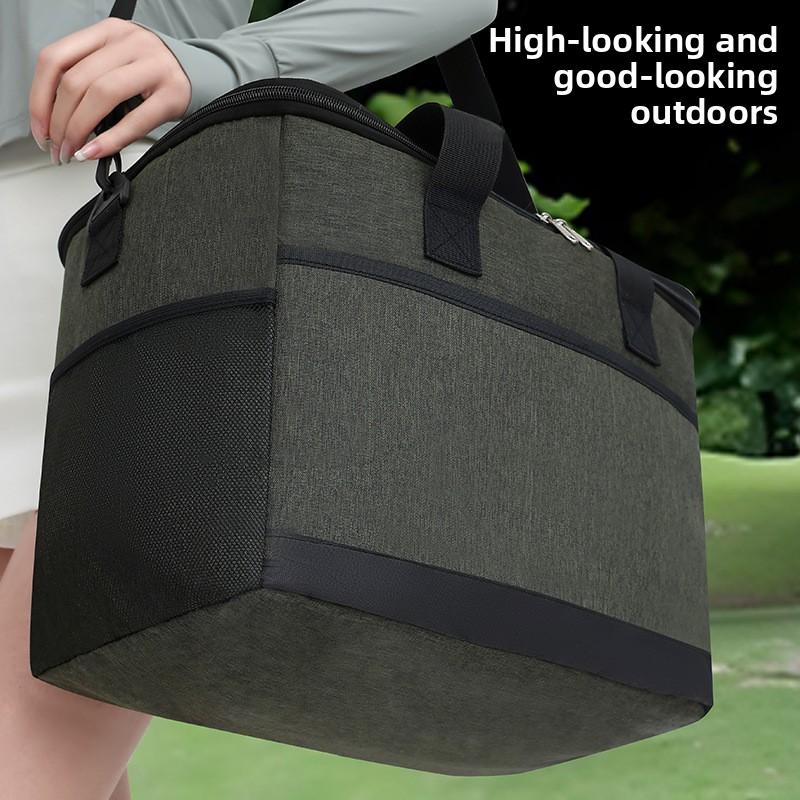 Outdoor Large Capacity Picnic Bag Waterproof Ice Bag Single Shoulder Insulated Bag Portable Lunch Box Bagpevathickened