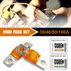 30/40/50/100A MIDI FUSE 4 ANS Держатель защитной пластины Основание автомобиля Автобус Комплект предохранителей на болтах 32 В Двойной аккумулятор на болтах
