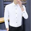 2024 Spring And Autumn Men'S Slim Fit Long Sleeved Shirt British Personalized Big Neck High Neck Shirt