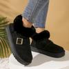 Fashion Casual Metal Buckle Decoration Thick Bottom Snow Boots Fashion Faux Fur Low Heel Boots Women Winter Warm Short Plush Shoes