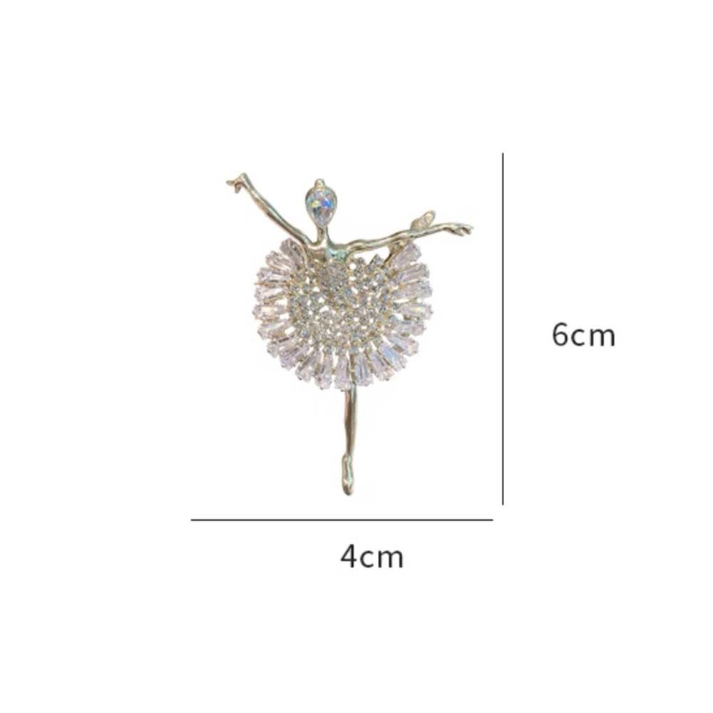 Rhinestone Brooch Crystal Girl Gift Korean style Ballerina Pin Women's Brooch Ballet Girl Brooch
