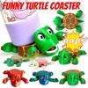 Креативная подставка под черепаху Милая испуганная черепаха Забавный коврик для чашки Подставка под чайник Посуда для стола Антиожоговые украшения для стола Подарок