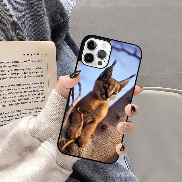 African Lynx Caracal Big Cat Phone Case For iPhone 17 Air 16 15 14 13 12 Pro Max Plus Max Cover Shell coque