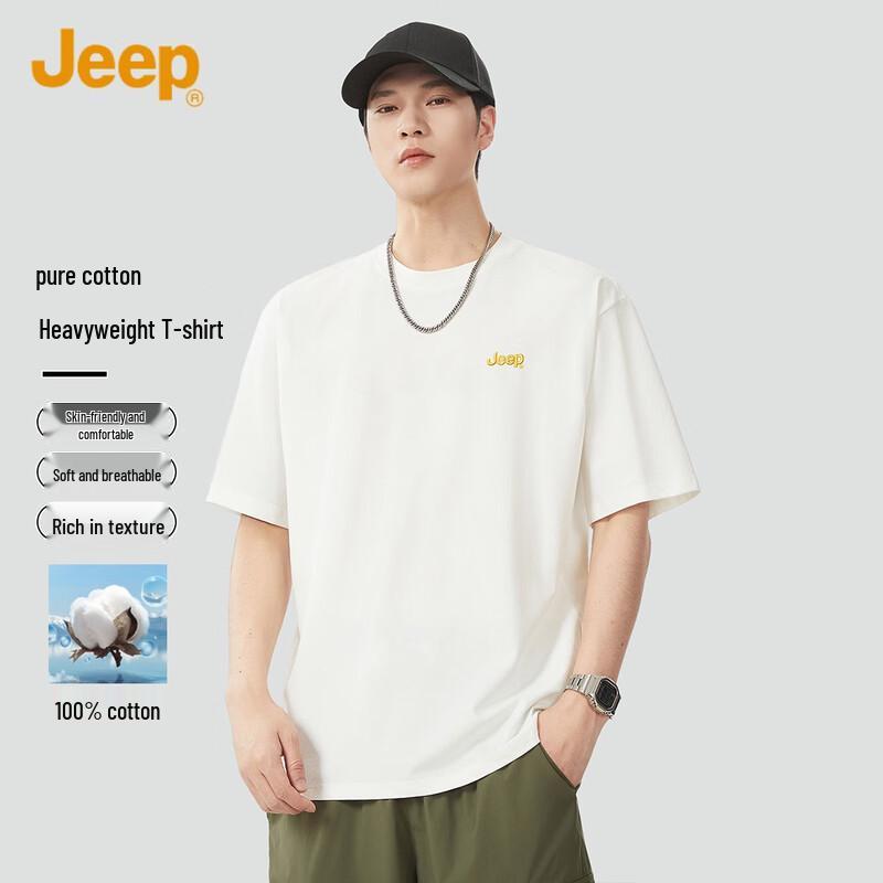JEEP Men's Summer Heavyweight Drop Shoulder Cotton T-Shirt