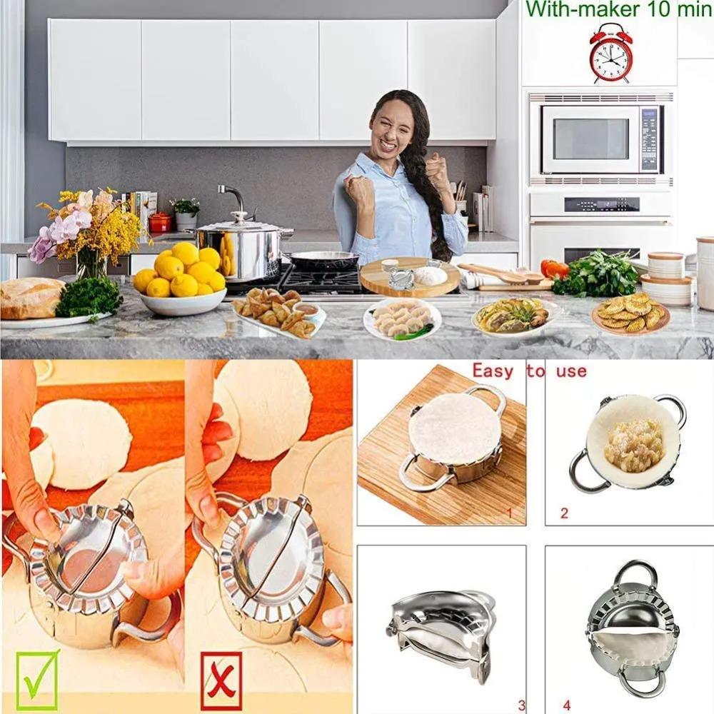 Stainless Steel Dumpling Maker, Household Dumpling Skin Pressing Mold, Lazy Dumpling Kneading Tool, Leak Proof Filling Dumpling Clip