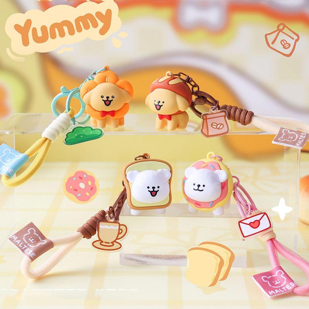 Брелок-подвеска в виде мультяшной собаки в виде 3D-образного пончика, брелок в виде куклы-мопса, подарки