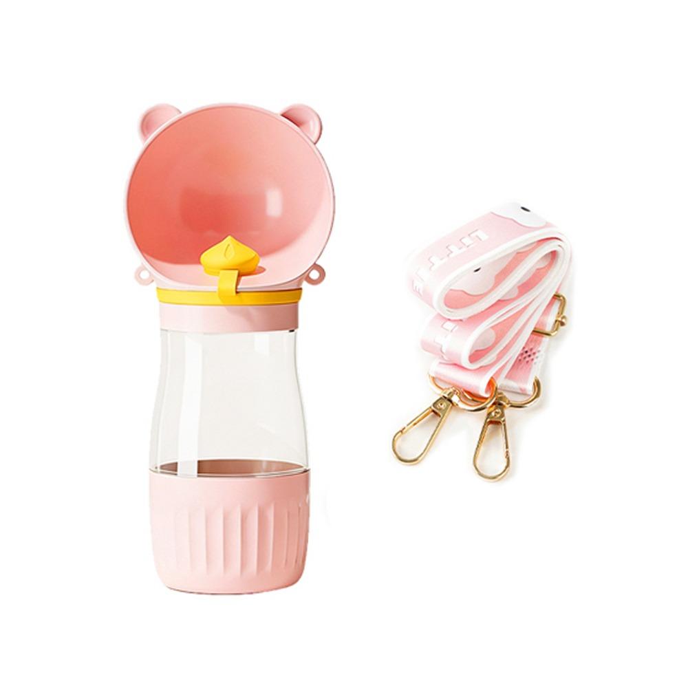 Leak-proof 2 in 1 Dog Water Bottle Cute Bear Pet Drinking Bowl Puppy Feeder Cup Travel