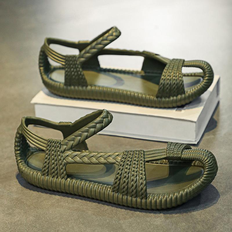 2025 Новые мужские ретро легкие дышащие римские сандалии, нескользящие пляжные сандалии большого размера