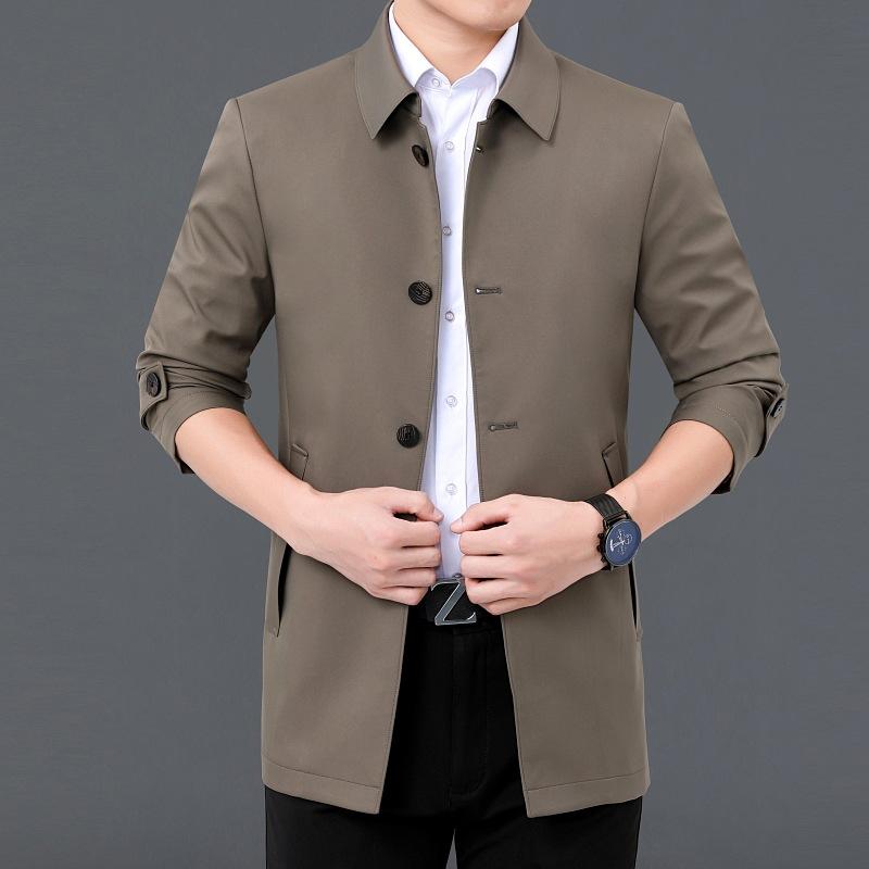 Ветровка из шелка Mulberry для мужчин и женщин, одежда для пап, повседневная куртка на тонких пуговицах среднего и пожилого возраста