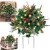 Holiday Planter Filler, Christmas Planter Filler Outdoor Indoor Holiday Planter , Lighted Artificial Trees With Tripod Stake, Battery Powered Li
