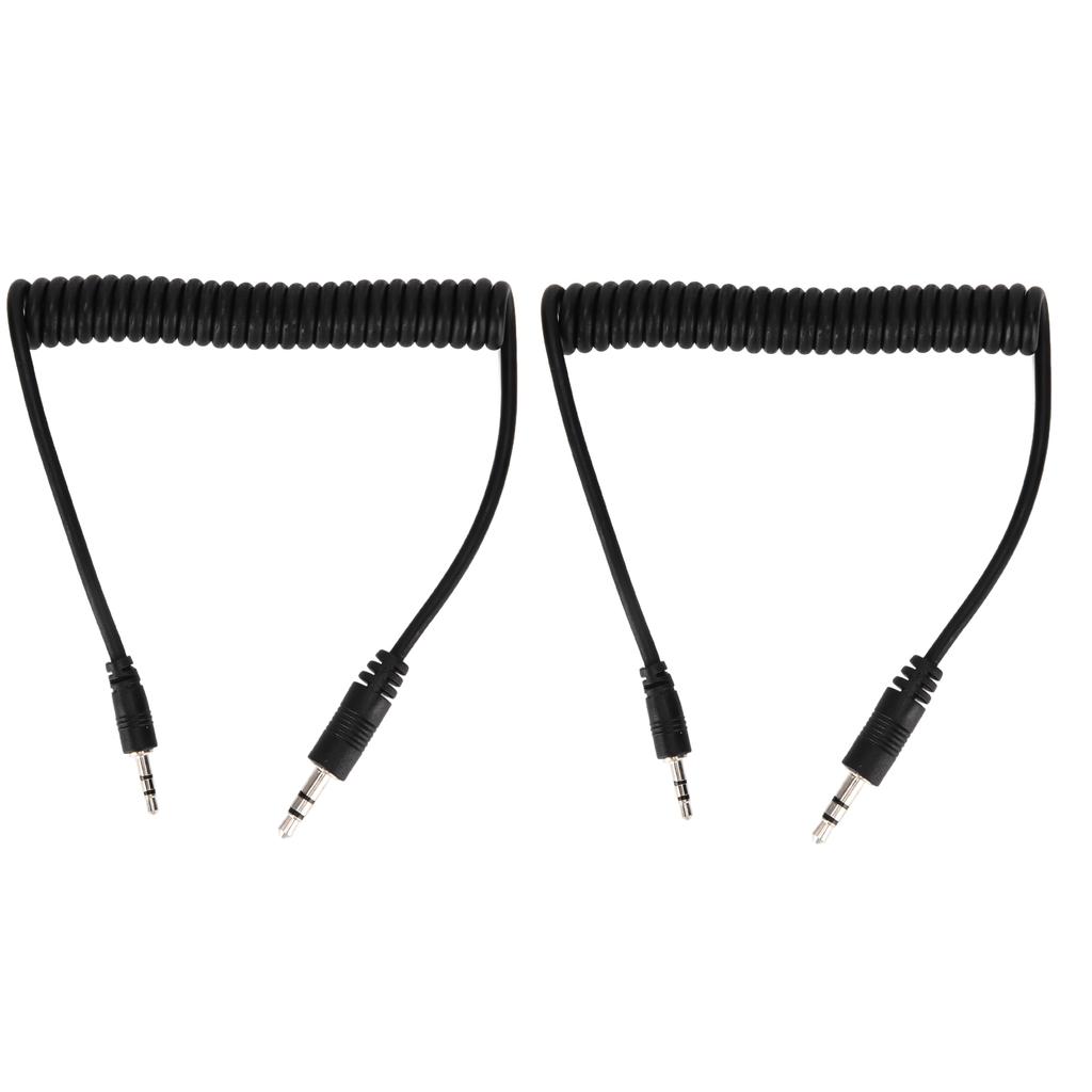 2pcs 3.5mm to Male Flash C1 Sync Cable 3.5mmC1 Flash Trigger Coiled Cable for EOS 70D Camera