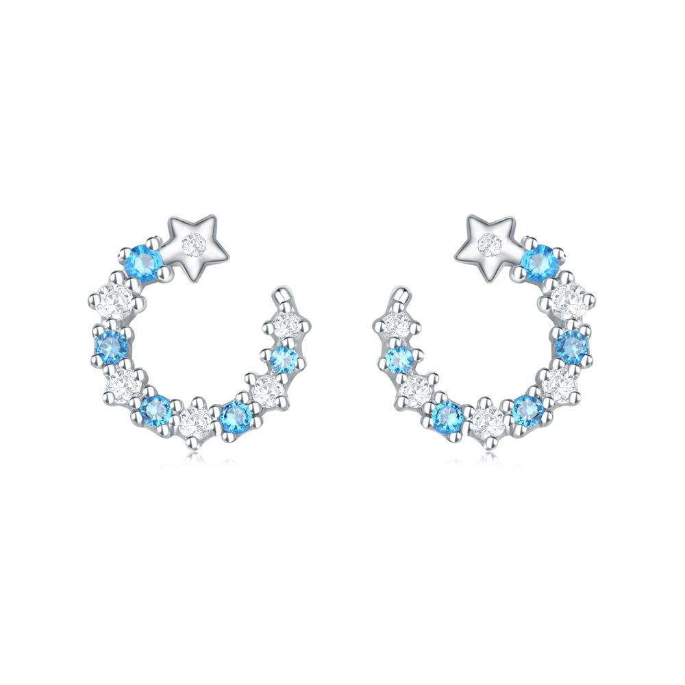 New 925 Sterling Silver Stud Earrings Cat Elephant Star Circular Stud Earring Gift Jewelry