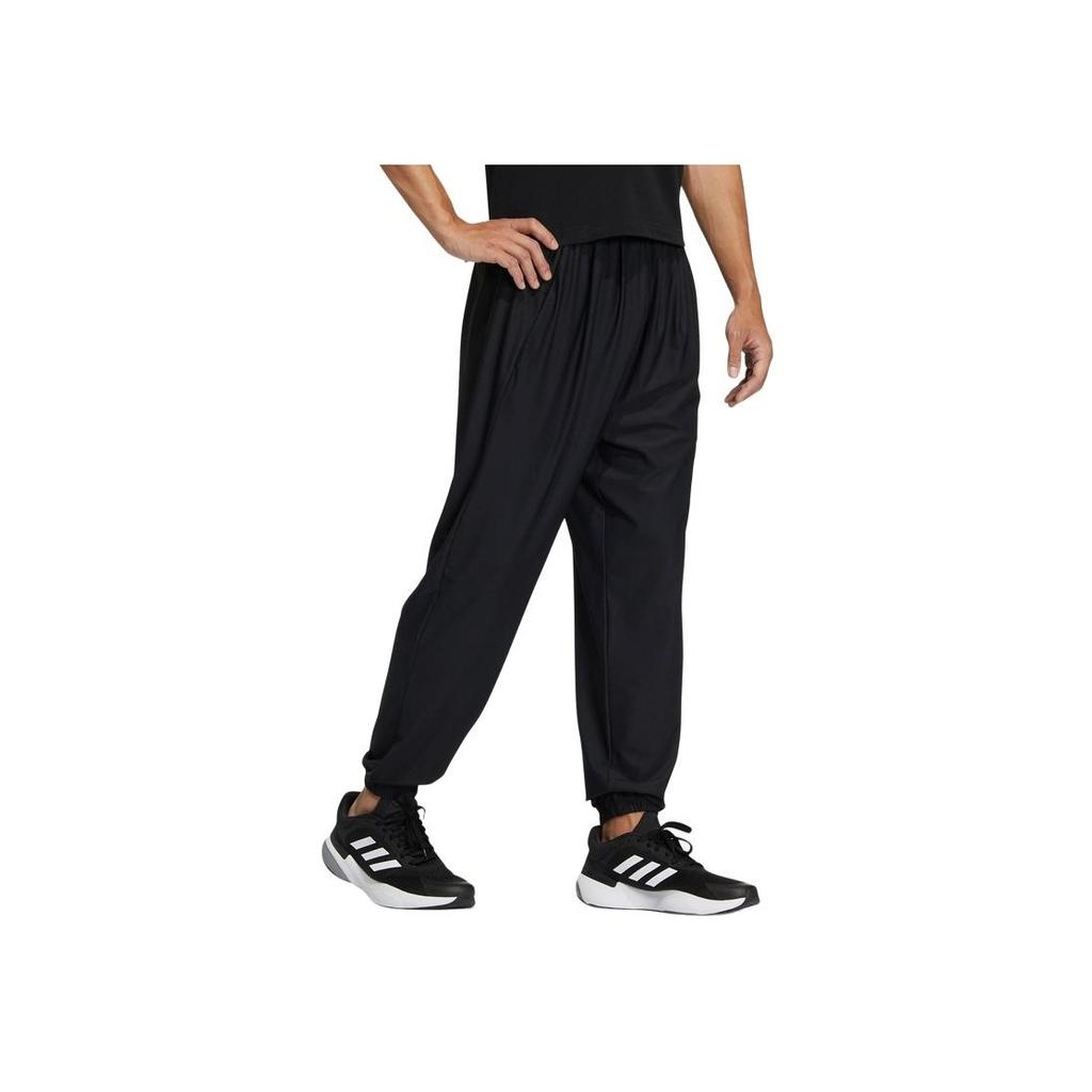 Adidas Однотонные брюки-джоггеры со средней талией и принтом логотипа, мужские брюки черного цвета HZ7051