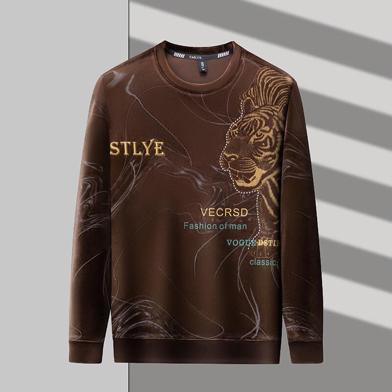 Firstview Men's Digital Print Velvet Long Sleeve Sweatshirt