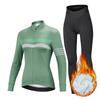 Зимние флисовые трикотажные изделия для езды на велосипеде, комплект одежды для велоспорта, сохраняющий тепло, женский костюм с длинными рукавами для велосипедной одежды