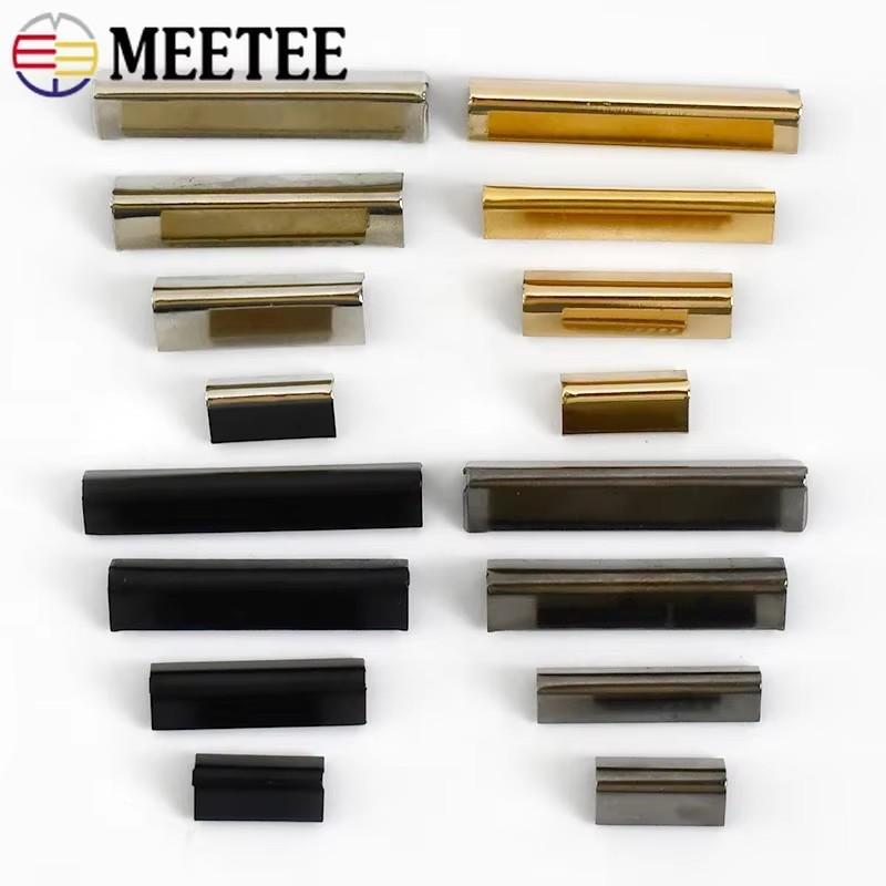 10 шт. Meetee 10-60 мм Металлическая хвостовая клипса-пряжка для ремня сумки, стопорный элемент для конца ременной ленты, застежка, крючок для ремня одежды, DIY аксессуары для изделий из кожи