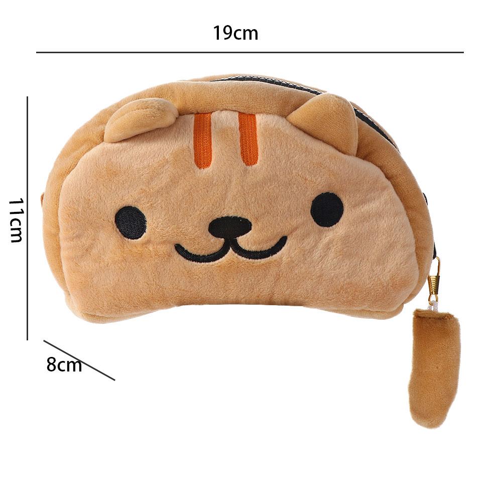 Capacity Makeup Organizer Cosmetic Cases Cat Pencil Bags Stationery Organizer Plush Pencil Bag