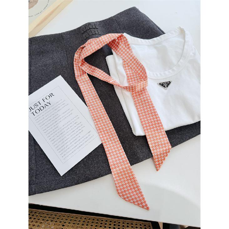 2025 Korean Style Polka Dot Scarf Necktie Headband Tied Hair, Women'S High-End Scarf, Autumn And Winter Thin Neck Protection Scarf, Long Strip