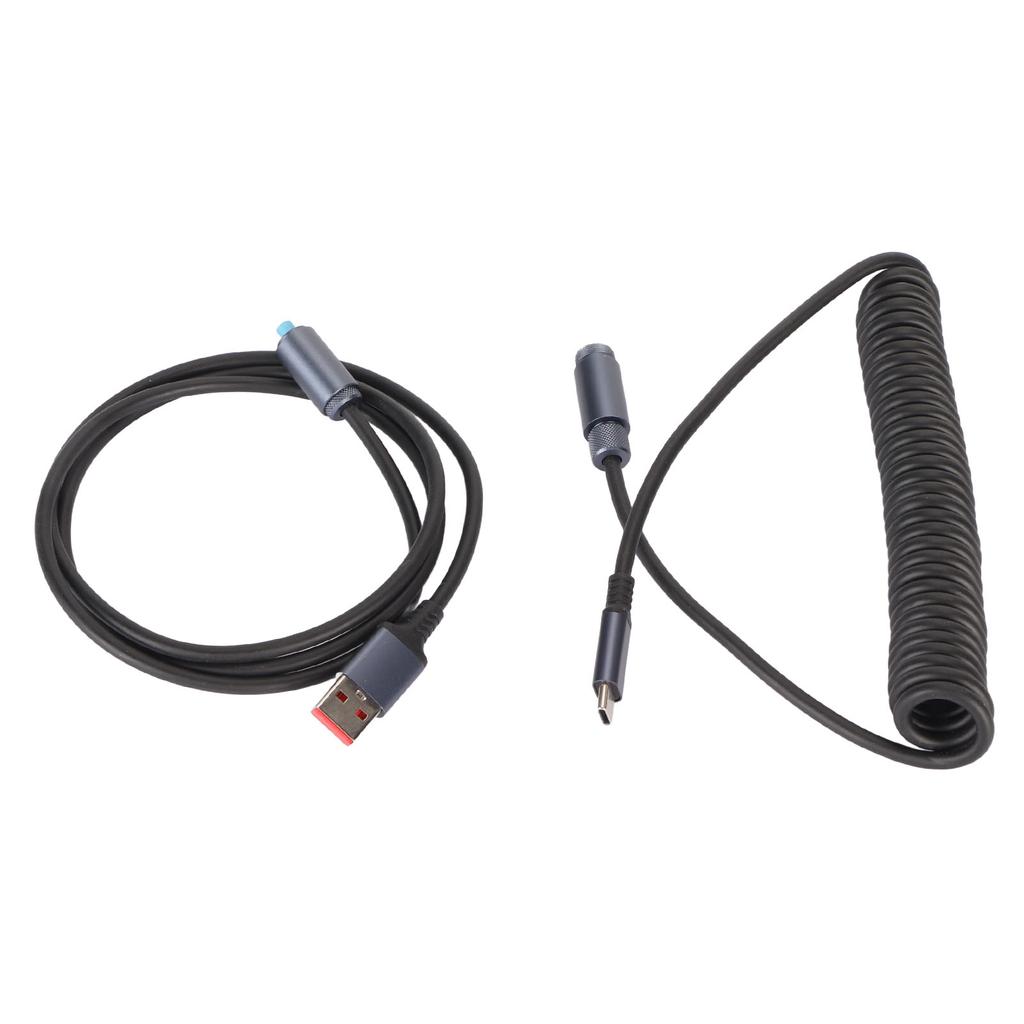USB To Type C Keyboard Cable Maximum 9.8ft 4Pin Aviation Connector Self Locking Coiled Keyboard