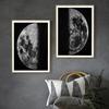 Черно-белая луна Галерея Настенная живопись Холст Картины Постеры и принты Современные настенные картины для офиса Домашний декор Без рамки